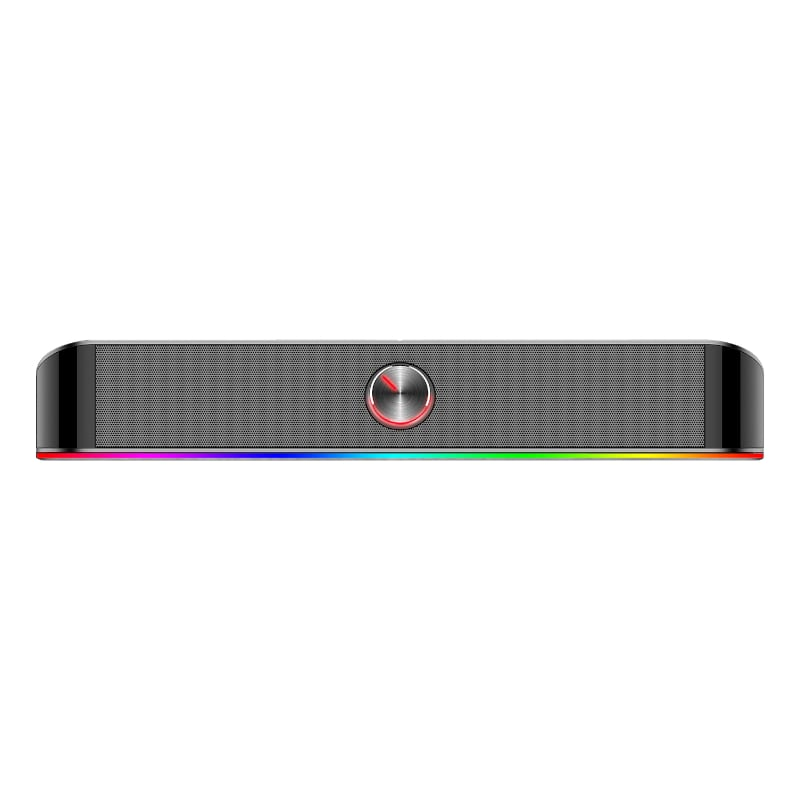 REDRAGON 2.0 Sound Bar ADIEMUS 2 x 3W RGB USB|Aux PC Gaming Speaker – Black